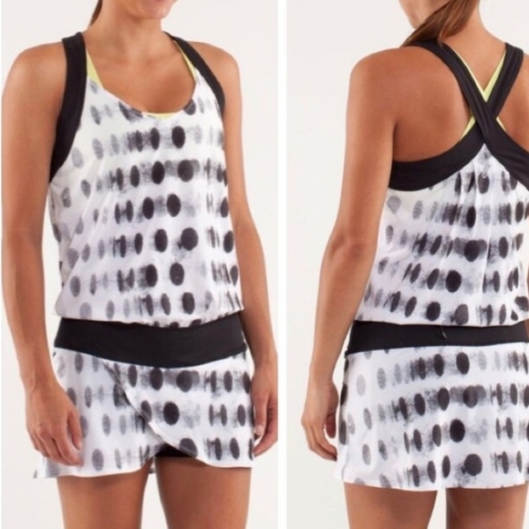 lululemon athletica Dresses & Skirts - Rare Lululemon Polka Dot Athletic Dress Run For Your Money Runsie Dress Size 8